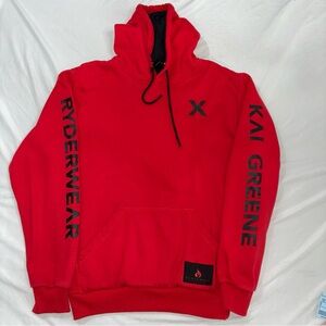 Kai Greene X Ryderwear Red Hoodie for Men bodybuilding large